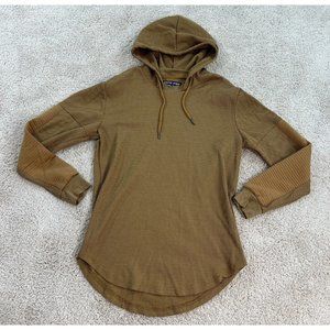 AMONGST OTHERS Mens Medium M Gray Waffle Knit Hoodie Sweatshirt Pullover